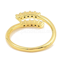 Brass Micro Pave Cubic Zirconia Adjustable Rings for Women&nbsp;RJEW-S392-17G