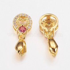 Long-Lasting Plated Brass Micro Pave Cubic Zirconia Ice Pick Pinch Bails&nbsp;ZIRC-F069-04B-G