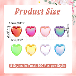 800Pcs 8 Colors ABS Plastic Beads&nbsp;KY-HY0001-25