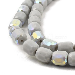 Frosted Imitation Jade Glass Beads Strands&nbsp;GLAA-P058-08A