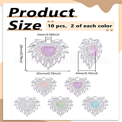 10Pcs 5 Colors Rack Plating Alloy Rhinestones Pendants&nbsp;FIND-LP0005-83