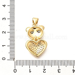Rack Plating Brass Micro Pave Clear Cubic Zirconia Pendants&nbsp;KK-M309-39E-G