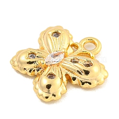 Brass Micro Pave Clear Cubic Zirconia Pendants&nbsp;KK-U015-11G
