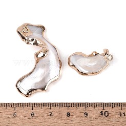 Electroplate Natural Sea Shell Pendants&nbsp;SSHEL-T018-19