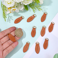 10Pcs Cattlehide Zipper Heads&nbsp;PURS-CL0001-19B