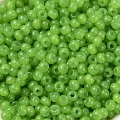 6/0 Imitation Jade Glass Seed Beads&nbsp;SEED-T006-04A-11
