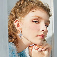 Brass Micro Pave Cubic Zirconia Clip-on Earring Findings&nbsp;KK-BBC0019-80