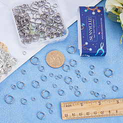 400pcs 5 Styles 304 Stainless Steel Split Rings&nbsp;STAS-SC0005-95
