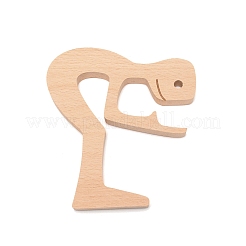 Man & Pet Handmade Beech Wood Carving Ornaments&nbsp;DJEW-WH0012-34