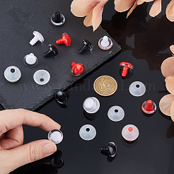 48Pcs 3 Colors ABS 3D Transparent Eye Accessory with Doll Eye Gasket&nbsp;DIY-FH0008-30