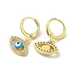 Horse Eye Golden Brass Dangle Leverback Earrings&nbsp;EJEW-Q797-23G-04
