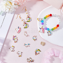 40Pcs 10 Styles Alloy Enamel Pendants&nbsp;ENAM-SC0004-33