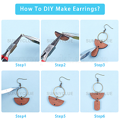 DIY Walnut Wood & CCB Plastic Pendants Dangle Earring Making Kits&nbsp;DIY-SC0012-43AB