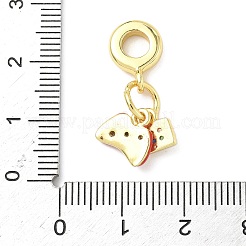 Brass Enamel European Dangle Charms&nbsp;KK-I355-22G-01