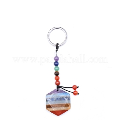 7 Chakra Gemstone Pendant Keychain&nbsp;CHAK-PW0001-046