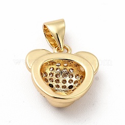 Rack Plating Brass Micro Pave Cubic Zirconia Charms&nbsp;X-KK-G456-23G-02