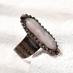 Natural Gemstone Cuff Open Rings&nbsp;GG-CBAB410-01