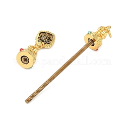 Brass Screw Peg Bails&nbsp;KK-NH0008-03AG