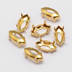 Horse Eye Brass Sew on Prong Settings&nbsp;KK-N0084-A03-5x10G