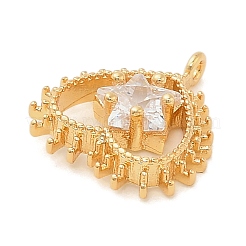 Brass Micro Pave Cubic Zirconia Pendants&nbsp;LS-KK-I380-21G