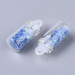 Glass Wishing Bottle Pendant Decorations&nbsp;GLAA-T008-01C