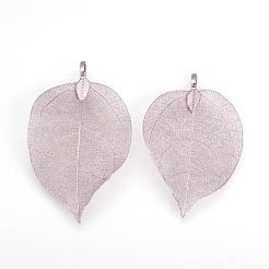 Electroplated Natural Leaf Big Pendants&nbsp;IFIN-Q119-03C