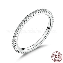 Anti-Tarnish Rhodium Plated 925 Sterling Silver Finger Rings&nbsp;RJEW-FF0008-008P-17mm