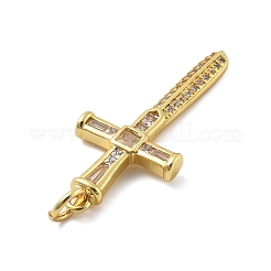 Real 18K Gold Plated Brass Micro Pave Cubic Zirconia Pendants&nbsp;KK-L209-101G-01