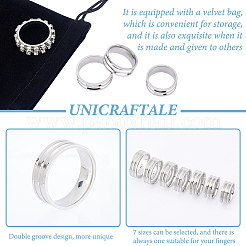 21Pcs 7 Size 201 Stainless Steel Ring Core Blank for Inlay Jewelry Making&nbsp;RJEW-UN0002-39