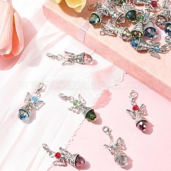 20Pcs 5 Colors Angel Glass Acrylic Pendants&nbsp;HJEW-FS00016