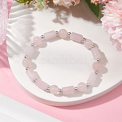 Natural Rose Quartz Round Beaded Stretch Bracelets for Women&nbsp;BJEW-JB11137-03