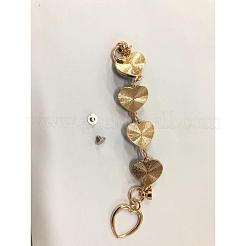 Alloy Plush Cloth Fabric Heart Link Chain for DIY Keychains&nbsp;AJEW-WH0188-88D