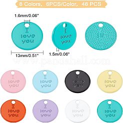 48Pcs 8 Colors Spray Painted Alloy Charms&nbsp;FIND-FH0002-71