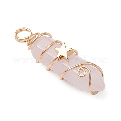 2Pcs 2 Styles Natural Amethyst/Green Aventurine/Rose Quartz/Lapis Lazuli/Quartz Crystal Double Terminated Pointed Pendants&nbsp;PALLOY-JF03122