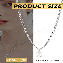 1Pc 304 Stainless Steel Letter Pendant Necklaces&nbsp;NJEW-LP0001-33Z-P