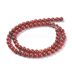 Natural Red Jasper Beads Strands&nbsp;G-E375-6mm-03