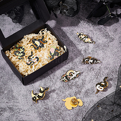 9Pcs 9 Style Snake Enamel Pin&nbsp;JEWB-BC0001-08