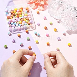 100Pcs Two-tone Opaque Spray Painted Glass Beads&nbsp;GLAA-CJ0002-94