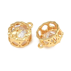 Brass Pave Clear Cubic Zirconia Charms&nbsp;CU-CBA2E4B-05G