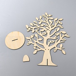 Wooden Earring Display Tree Stands&nbsp;ODIS-WH0038-26