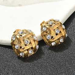 304 Stainless Steel Oval Stud Earrings&nbsp;EJEW-B108-09G
