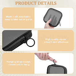 4Pcs Nylon Mesh and Polyester Fiber Cosmetic Zipper Storage Clutch Bags&nbsp;ABAG-CN0001-57C
