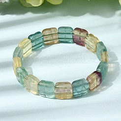 Natural Fluorite Beaded Stretch Bracelets for Women Men&nbsp;BJEW-D461-02C