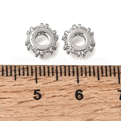 Brass Micro Pave Clear Cubic Zirconia Beads&nbsp;KK-K427-02A-P