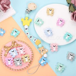 16Pcs 8 Colors Cartoon Bear Silicone Focal Beads&nbsp;JX699A
