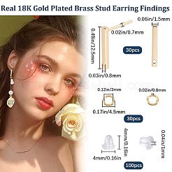 30pcs Brass Stud Earring Findings&nbsp;KK-CN0002-05
