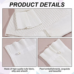 2 Pairs 2 Colors Polyester and Chiffon Faux Collar&nbsp;FIND-OC0003-15