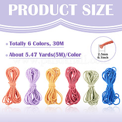 30M 6 Colors Polyester Elastic Cords&nbsp;EC-TA0001-07B
