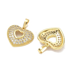 Valentine's Day Brass Micro Pave Clear Cubic Zirconia Pendants&nbsp;KK-C257-01G