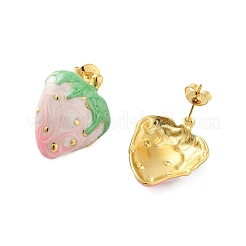 Ion Plating(IP) 304 Stainless Steel Strawberry Stud Earrings&nbsp;EJEW-A114-10G